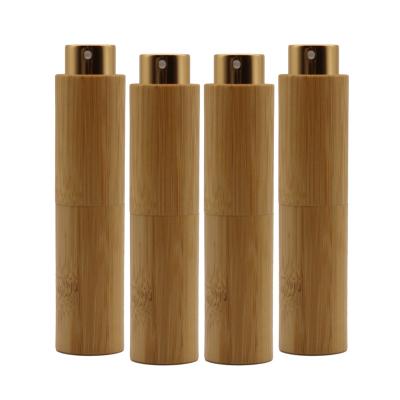 China High End Eco-friendly Bamboo Refillable Glass Perfume Perfume Spray Bottle Eco-friendly 30ml Refillable Spray Bottle With Aluminum Spray Pump for sale