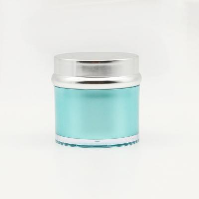 China Factory Wholesale Plastic Cosmetic Containers Eco - Friendly And Packaging Acrylic Empty Cream Jar With Hand Pull Pad for sale