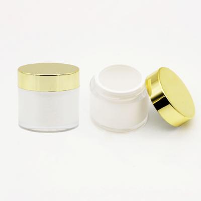 China Factory Wholesale Skin Care Eco-friendly Round Yellow Eye Cream Gel Bb Body Cream Cosmetic Plastic Cream Jar 1oz 20g 30g 50g With Gold Cap for sale