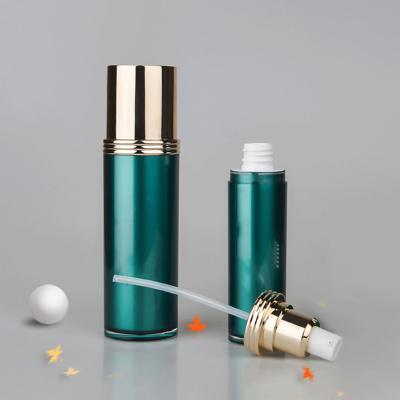 China 100ml 120ml Luxury Acrylic Gold Lid Cosmetic Set Cosmetic Green Mist Spray Perfume Bottle Lotion Spray Pump Bottles for sale