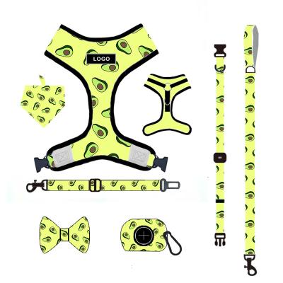 China Cat Dog Reversible Harness With Good Quality Leads Sublimation Design Viable Cute Neoprene Print Assorted Collars for sale