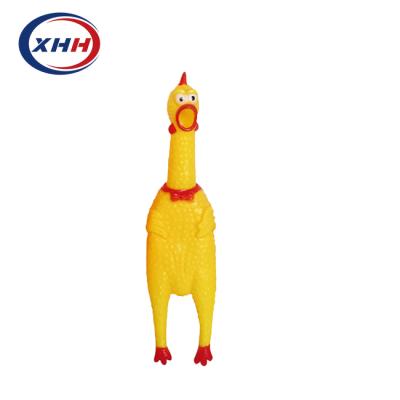 China Hot And Funny Duct Viable Creative Tricky Pointed Yellow Squeaking Chicken Sounding Molar Toy Dog Toy for sale