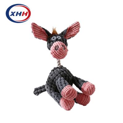 China Durable Pet Toy Bite Heavy Duty Cotton Rope Shape Plush Animal Rope Woven Dog Toy for sale