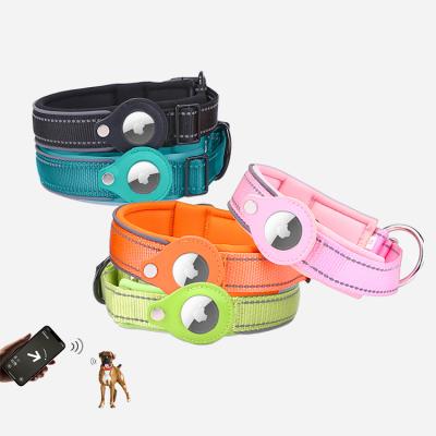 China Lights 2021 New Designer Dog Airtag Collar Location Tracker Anti-lost Dog Collar With Airtag Case for sale