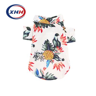 China Sustainable Hot Sale Summer Dog Clothes Fashionable Beach Vacation Pet T-Shirt Floral Print Casual Dog Clothes Shirt for sale