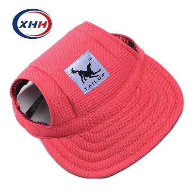 China Viable Fashion Hat For Small Dog Cat Baseball Cap Visor Cap With Ear Holes Outdoor Pet Products Accessories Sun Hat for sale