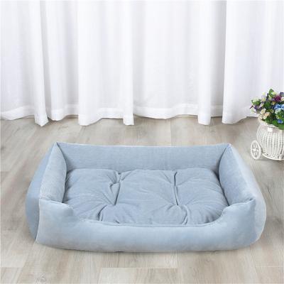 China Viable Factory Directly Sell Removeable and Washable Wholesale Rectangular Dog Bed Oxford Cloth Bolster Pet Beds for sale