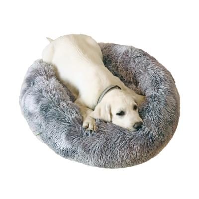 China Cat Kennel Plush Round Dog Nest Waterproof Sofa Warm Winter Cushion Pet Bed Supplies Fluffy Pet Bed for sale