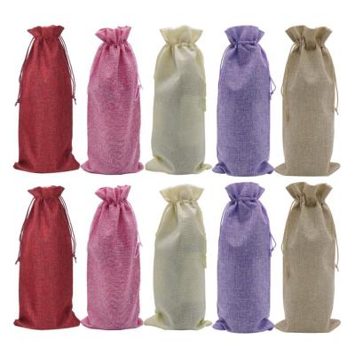 China Wholesale Recyclable Salts and Coffee Beans Packaging Hemp Wine Sack Drawstring Hessian Jute Sack for sale