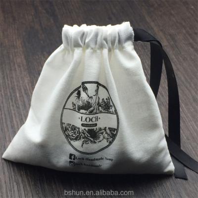 China Recyclable Thin Cotton Fabric Pouch , Cotton Gift Wrapping Pouch for sale