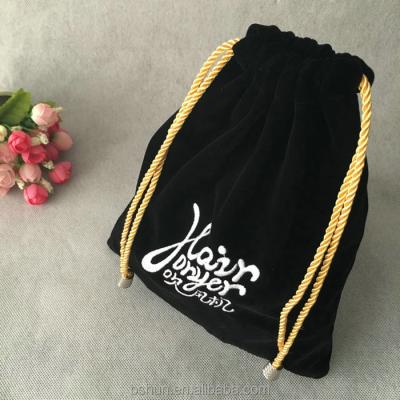 China Custom Printed Safety Velvet Hair Dryer Dust Bag for sale