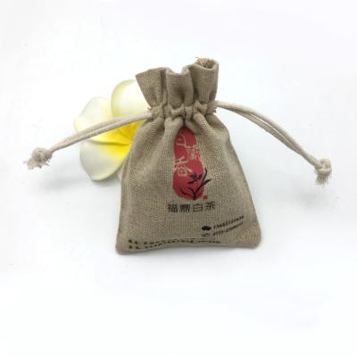 China Wholesale Custom Natural Recyclable Hessian Burlap Fabric Small Gift Drawstring Bag for sale