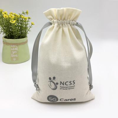 China Recyclable Wholesale Cotton Mini Drawstring Coffee Bags Canvas Calico for sale