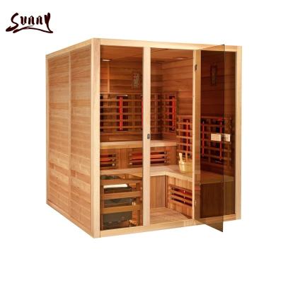 China 2019 Traditional Sauna Cabin Glass Stove Room Sauna Computer Control Panel 8mm Wooden Door Saunas for sale