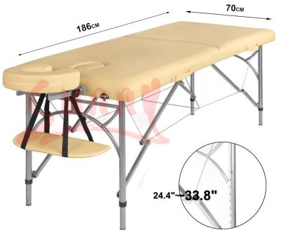 China Folding Massage Table Aluminum Massage Table , 2 Massage Movable Bed For Spa Beauty for sale