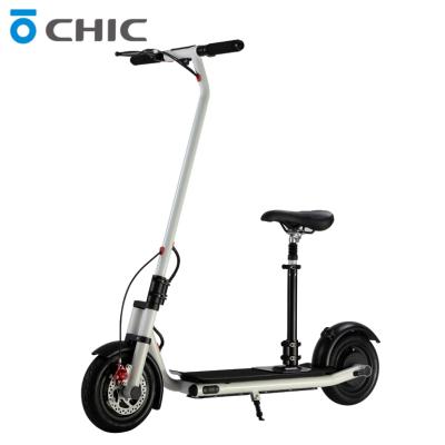 China CHIC Top Selling Unisex 10 Inch Tire Kick Electric Scooter Fast Electric Scooter With Seat for sale