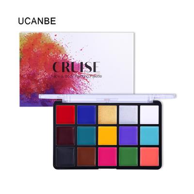 China 15 Color Face Palette Body Paint Waterproof Oily Stage Makeup Halloween Face Makeup Palette for sale