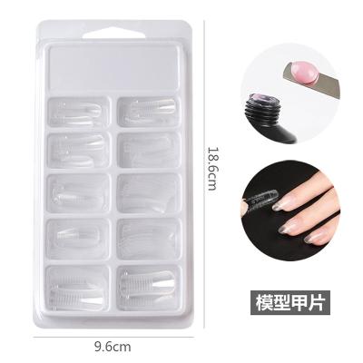 China Brand New French Toe Nails Packaging Print Logo Cross Box Transparent Stick Nail French False Wholesale for sale