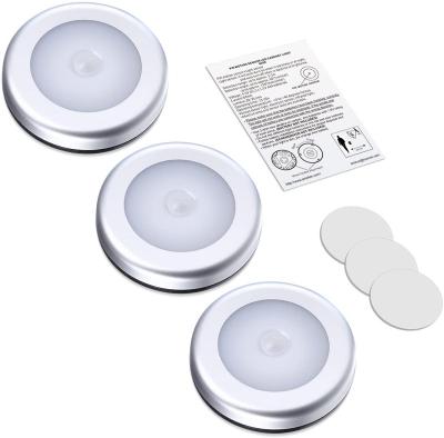 China Wall Mounted Bed Led Motion Sensor Motion Sensor Round LED Cabinet Light Energy Saving Wall Lamp Lighting By 3A Battery For Cabinet Bedroom for sale