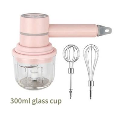 China 3 IN I USB Egg Kitchen Powder Grinder Automatic Colorful Mini Small Electric Hand Push Rotary Stainless Steel Whisk egg beater for sale