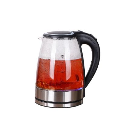 China Hot selling glass body electrical glass water tea temperature control portable stainless steel folding electric kettle for sale