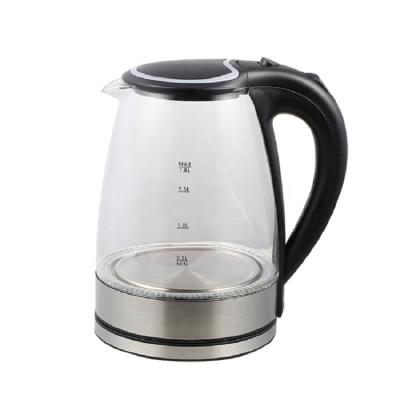 China Wholesale price stainless steel fast boiling glass body kettle tea making home appliance manufacture electric water kettles for sale