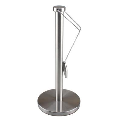 China Modern Stainless Steel Vertical Paper Towel Rack Holder For Countertop Home Living Room Kitchen Vertical Roll Paper Holder for sale