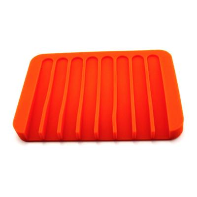 China Traditional Silicone Bathroom Soap Dish Bath Drain Soap Holder Kitchen Countertop Sponge Rack Drying Tray for sale