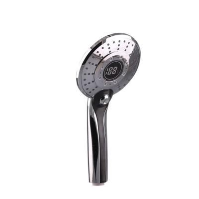 China With Slide Bar LED Small Shower Handheld Single Head Digital Temperature Control Water-saving Waterfall Shower for sale