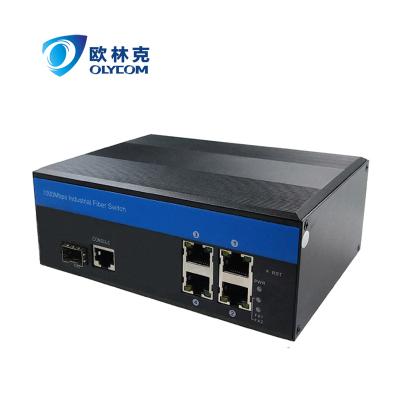 China Telecommunication 10/100M 4 PoE af/at Industrial Ethernet PoE Switch 48VDC 1 Fiber Port Port SFP for sale