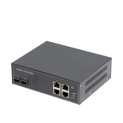 China Offices and Workgroups OEM 1000M 4 Port POE Switch with 2 Uplink SFP Port Managed Fiber Optic Ethernet Switch POE Switch for sale