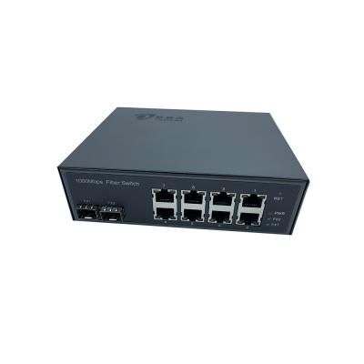 China Telecom DC12V SFP LC Port 8 Port Network Ethernet Fiber Switch Over Optical Cable Line for sale