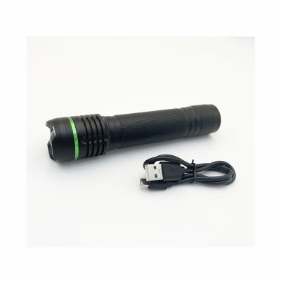 China Camping USB High Power Aluminum Alloy Torch Flashlight 18650 Li-ion Rechargeable Battery 1000lm for sale