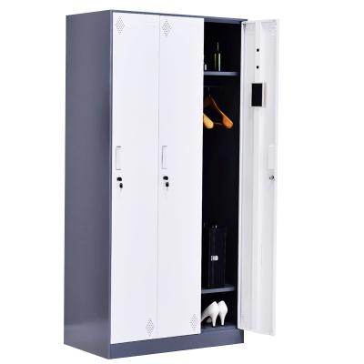 China (Other) Hot Sale Adjustable Cloakroom Locker Work Lockers 3 Door Locker With Cloakroom Rod Hanging Locker for sale