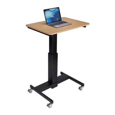 China GDLT Single Column Pneumatic Height Adjustable Workstation Adjustable Height Buffer Lift Mechanism Laptop Desk for sale