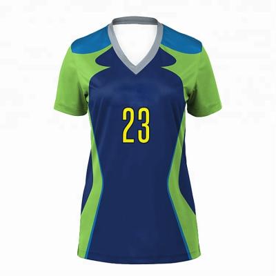 China High Quality Professional Custom Breathable Volleyball Neck Design Women Team Quick Dry Volleyball Tank Top Round Sets for sale