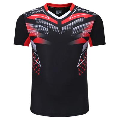 China Wholesale breathable quick dry sport wear new design men badminton shirts quick dry high quality ping pong use men tennis shirt for sale