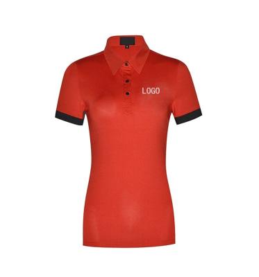 China Custom Fit Slim High Quality Cotton Solid Color Ladies Polo T-Shirt Women Quick Dry Stretch Fit Golf Shirts for sale