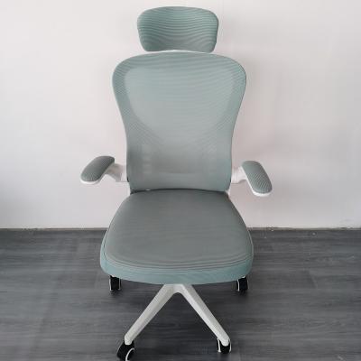 China Home Office Mesh Light Blue Leisure Swivel Office Swivel Lift Chair For Meeting Room for sale