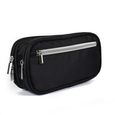 China Large Capacity Multi-Function Canvas Student Pencil Case Three-Layer Pencil Case for sale