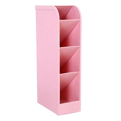 China Simple plastic girl's heart storage container four diagonal pen container makeup brush lipstick table Nordic storage box for sale