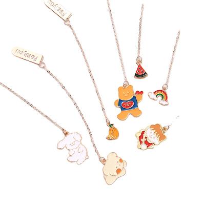 China Health Care Institute Creative Cartoon Metal Pendant Handbook Decorated Student Record Cute Pendant Bookmark for sale