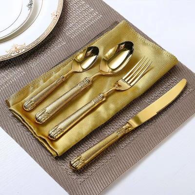 China Sustainable Maysun Wholesale Color Plated 304 Stainless Steel Flatware Set for sale