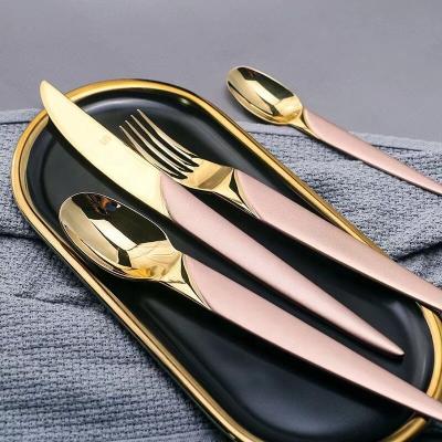 China Maysun Gold Colored Handle Utensil Viable Silverware Set for sale