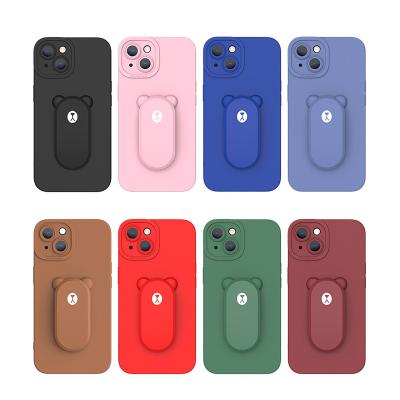 China New brand phone case bear fashion luxury shockproof folding stand fashion cover device for iphone 13 12 11 pro X XS 7 8 plus back cover for sale