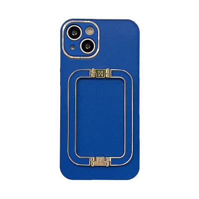 China Luxury Shockproof Metal Ring Clasp Phone Case For iphone 13 12 pro X XR XS Max Lychee Pattern H Bracket Cover For iphone 6S 6 7 8 plus case for sale