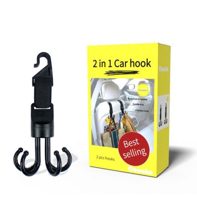 China 2 in1 Luxury Universal Car Vehicle Rear Seat Headrest Hanger Holder Hook Car Bag Hook for sale