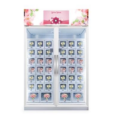 China Micron Free Software Flower Vending Machine Smart Frozen Flower Vending Machine Bouquet Locker Micron Cashless Payment for sale