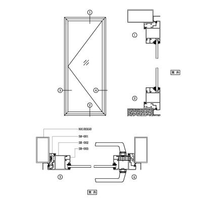 China door & 55 Series Customized Profile Aluminum Window Extrusion For Casement Door System In Singapore Market for sale