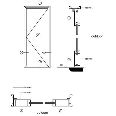 China door & 72 Series Customized Profile Aluminum Window Extrusion For Casement Door System In Singapore Market for sale